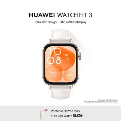 HUAWEI Watch Fit 3 Smartwatch, 1.82 AMOLED Display, Ultra Slim Design