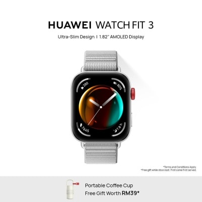 HUAWEI Watch Fit 3 Smartwatch, 1.82 AMOLED Display, Ultra Slim Design