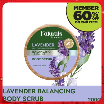 NATURALS BY WATSONS Lavender Balancing Body Scrub 200g