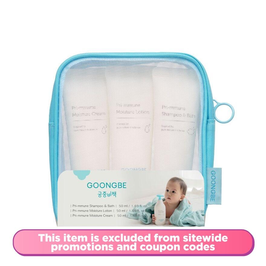 Pri-mmune Travel Set (Shampoo and Bath, Moisture Lotion and Moisture Cream)