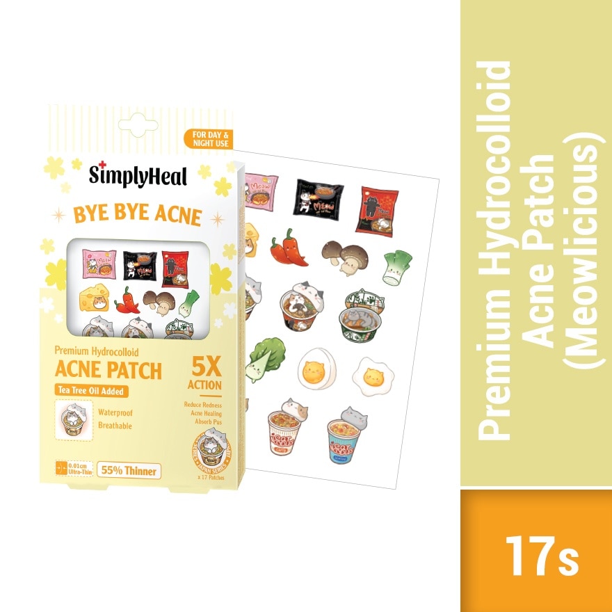 Meowlicious Day & Night Premium Hydrocolloid Acne Patch 17s