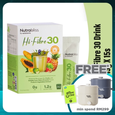NUTRABLISS BY WATSONS Hi-Fibre 30 Drink 15g X 15s
