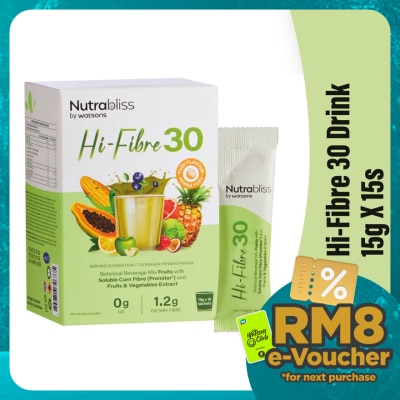 NUTRABLISS BY WATSONS Hi-Fibre 30 Drink 15g X 15s