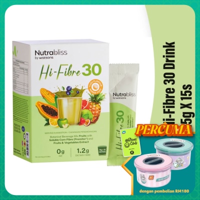 NUTRABLISS BY WATSONS Hi-Fibre 30 Drink 15g X 15s