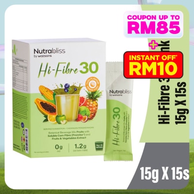 NUTRABLISS BY WATSONS Hi-Fibre 30 Drink 15g X 15s
