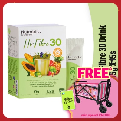 NUTRABLISS BY WATSONS Hi-Fibre 30 Drink 15g X 15s