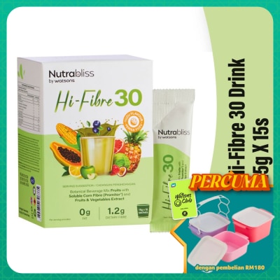 NUTRABLISS BY WATSONS - Hi-Fibre 30 Drink 15g X 15s