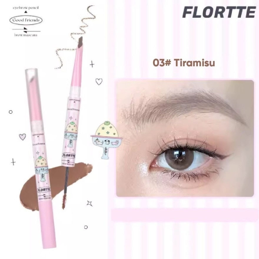 Good Fat Friends Club Seriesdouble Blade Eyebrow Pencil Dyeeyebrow Cream 03 #Tiramisu