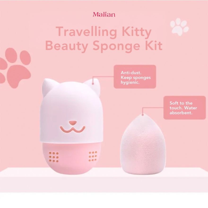 Travelling Kitty Beauty Sponge Kit - Pink