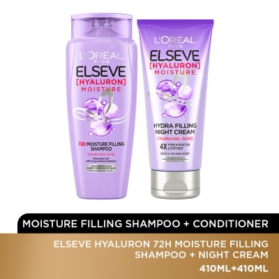 L'OREAL HAIR EXPERT - Elseve Hyaluron Shampoo 280ml & Night Cream 150ml Set