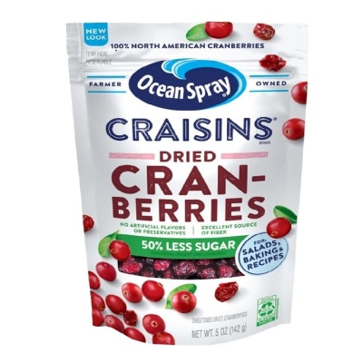 OCEAN SPRAY - Craisins Dried Cranberries Less Sugar 142g