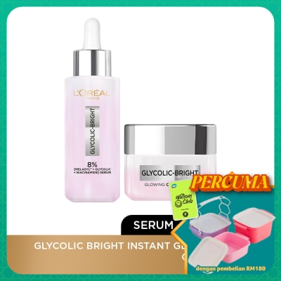 L'OREAL PARIS SKIN CARE - Glycolic Bright Serum 30ml & Night Cream 50ml Set
