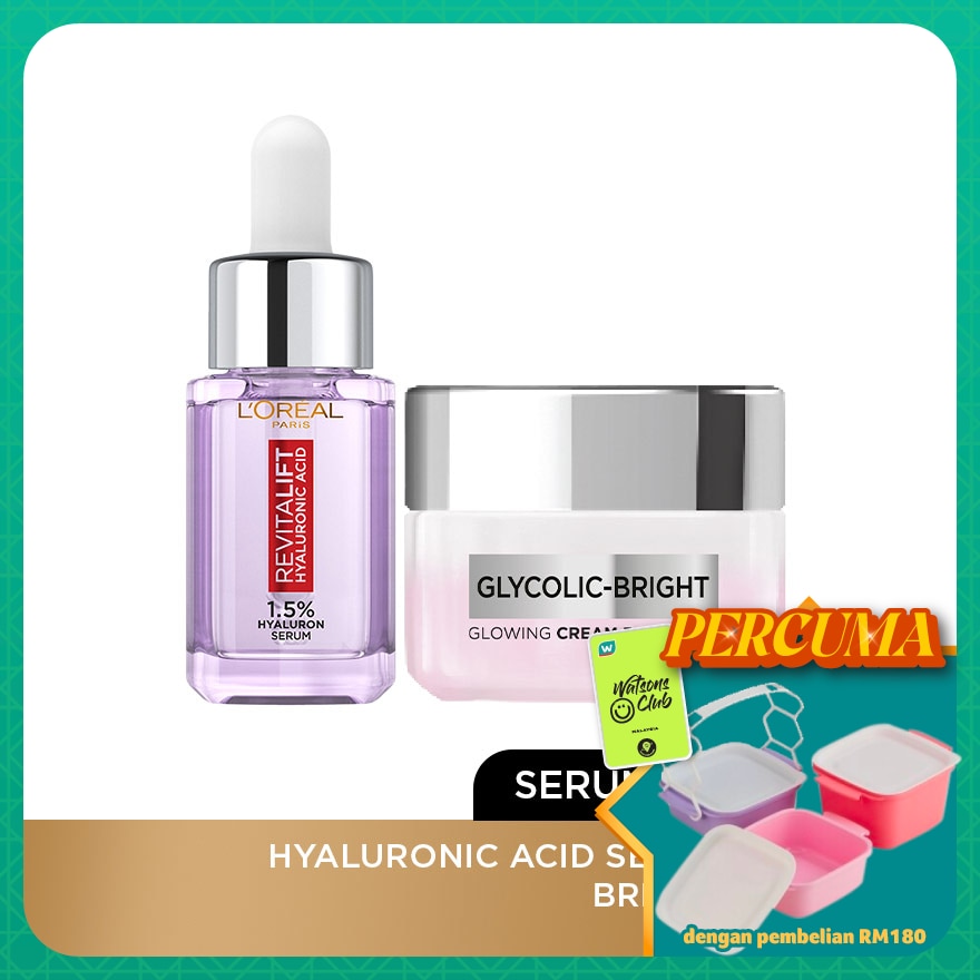 Hyaluronic Acid Serum 15ml & Glycolic Bright Day Cream SPF17 50ml
