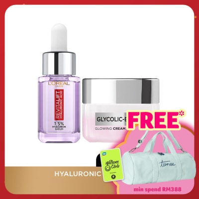 L'OREAL PARIS SKIN CARE Hyaluronic Acid Serum 15ml & Glycolic Bright Day Cream SPF17 50ml