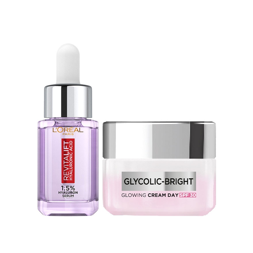 Hyaluronic Acid Serum 15ml & Glycolic Bright Day Cream SPF17 50ml