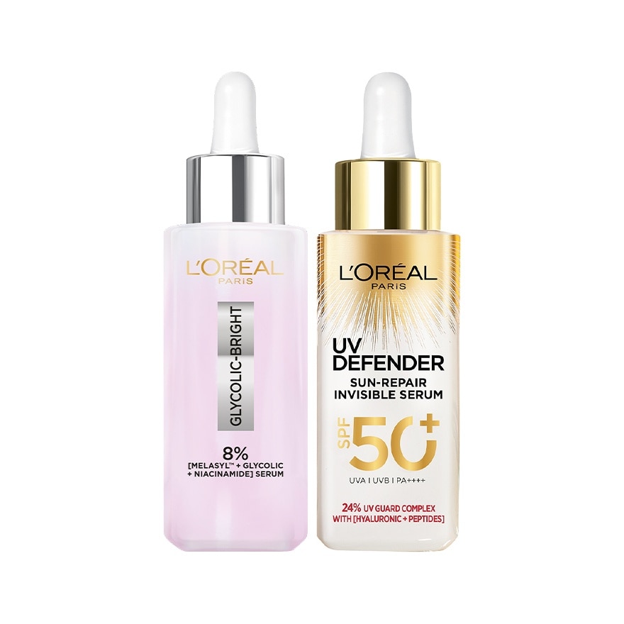 Glycolic Bright Serum 30ml & UV Defender Anti Aging Serum 30ml Set