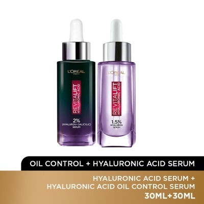 L'OREAL PARIS SKIN CARE Hyaluronic Acid Serum 30ml & Hyaluronic Acid Oil Control Serum 30ml Set