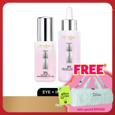 L'OREAL PARIS SKIN CARE Glycolic Bright Face Serum 30ml & Eye Serum 20ml Set