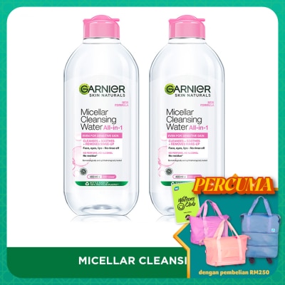 GARNIER Sensitive Skin Micellar Cleansing Water 400ml Twin Pack