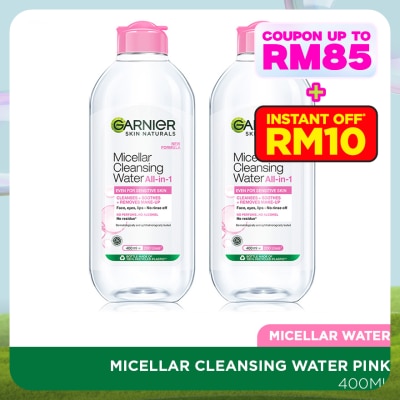 GARNIER Sensitive Skin Micellar Cleansing Water 400ml Twin Pack