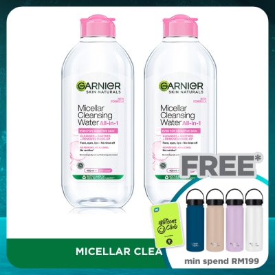 GARNIER Sensitive Skin Micellar Cleansing Water 400ml Twin Pack