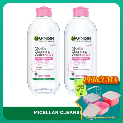 GARNIER - Sensitive Skin Micellar Cleansing Water 400ml Twin Pack