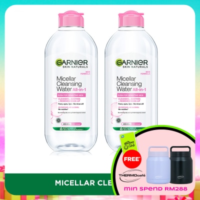 GARNIER - Sensitive Skin Micellar Cleansing Water 400ml Twin Pack