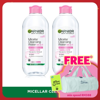 GARNIER Sensitive Skin Micellar Cleansing Water 400ml Twin Pack