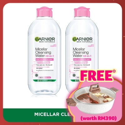 GARNIER Sensitive Skin Micellar Cleansing Water 400ml Twin Pack