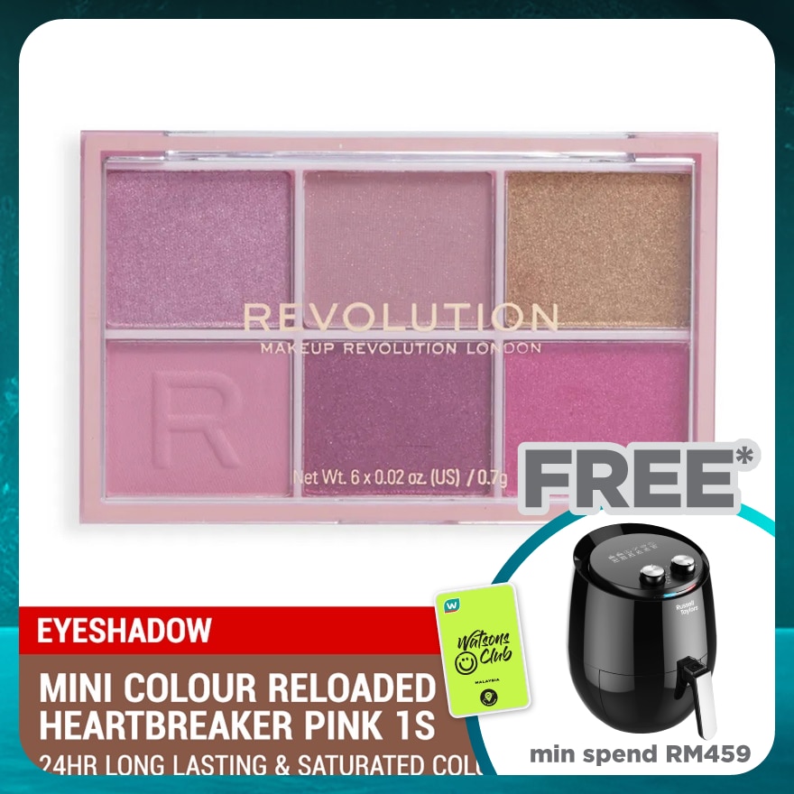 REVOLUTION Mini Colour Reloaded Palette Heartbreaker Pink