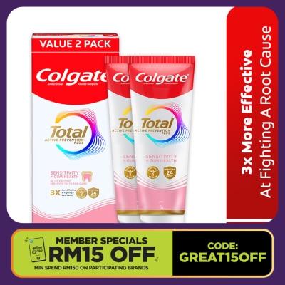 COLGATE Total Sensitivity & Gum Health Toothpaste 2x150g