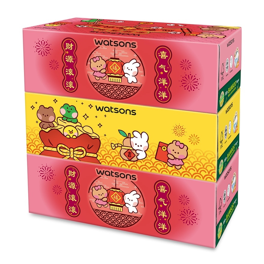 Line Friends Minini CNY 2025 Box Tissues 3Plyx100Sheetsx3