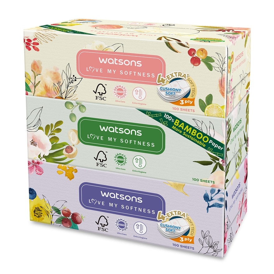 X-flower Velvet Facial Box Tissue 3plyx100shtx3s