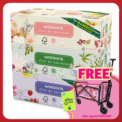 WATSONS X-flower Velvet Facial Box Tissue 3plyx100shtx3s