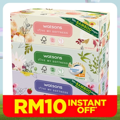 WATSONS X-flower Velvet Facial Box Tissue 3plyx100shtx3s