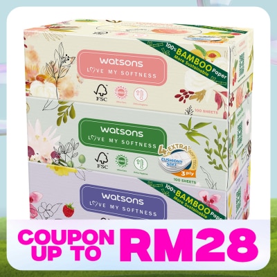 WATSONS X-flower Velvet Facial Box Tissue 3plyx100shtx3s