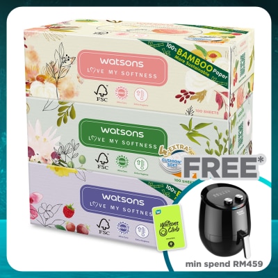 WATSONS X-flower Velvet Facial Box Tissue 3plyx100shtx3s