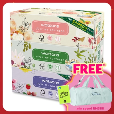 WATSONS X-flower Velvet Facial Box Tissue 3plyx100shtx3s