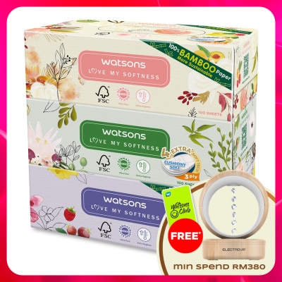WATSONS - X-flower Velvet Facial Box Tissue 3plyx100shtx3s