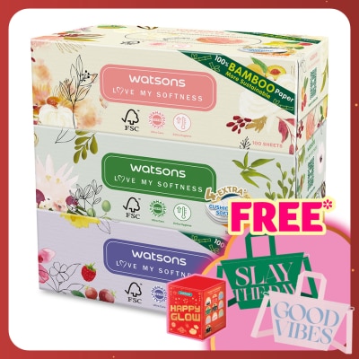 WATSONS X-flower Velvet Facial Box Tissue 3plyx100shtx3s