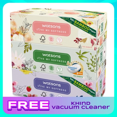 WATSONS X-flower Velvet Facial Box Tissue 3plyx100shtx3s