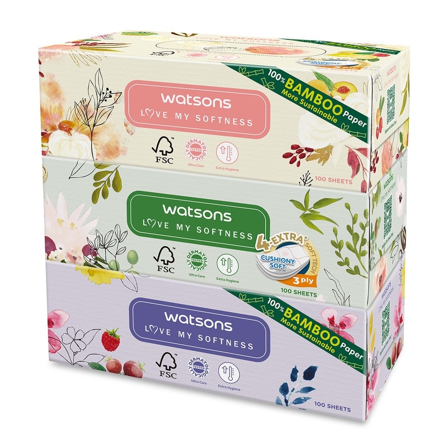 X-flower Velvet Facial Box Tissue 3plyx100shtx3s