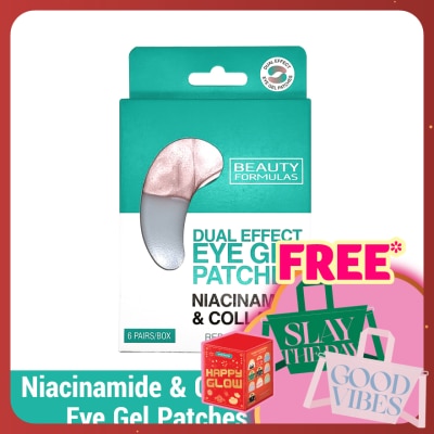 BEAUTY FORMULAS Dual Effect Eye Gel Patches (Niacinamide & Collagen) 6 pairs