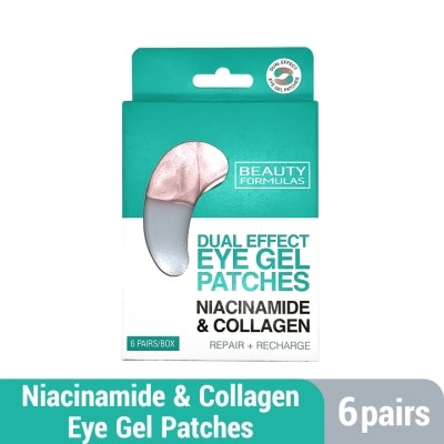 BEAUTY FORMULAS Dual Effect Eye Gel Patches (Niacinamide & Collagen) 6 pairs