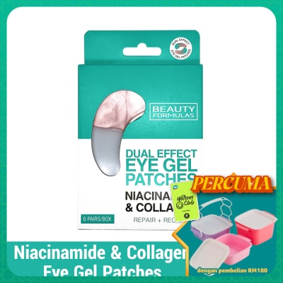 BEAUTY FORMULAS - Dual Effect Eye Gel Patches (Niacinamide & Collagen) 6 pairs