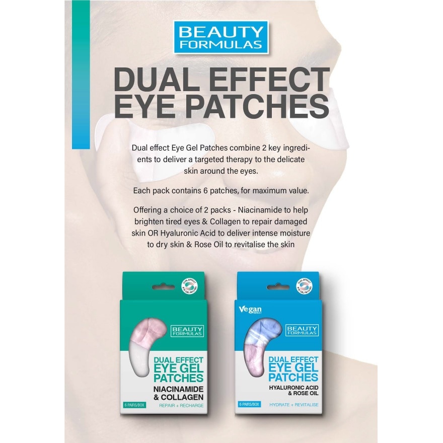 Dual Effect Eye Gel Patches (Niacinamide & Collagen) 6 pairs