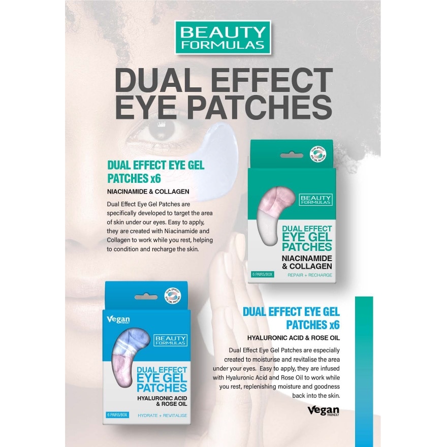 Dual Effect Eye Gel Patches (Niacinamide & Collagen) 6 pairs