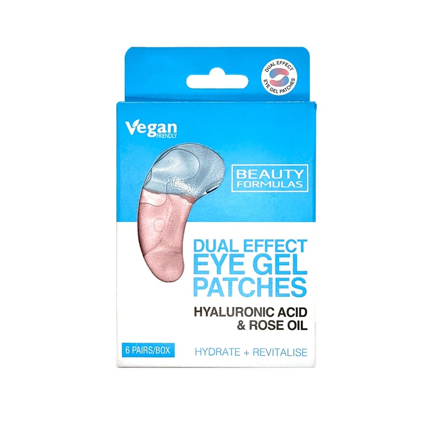 Dual Effect Eye Gel Patches (Hyaluronic Acid & Rose Oil) 6 pairs