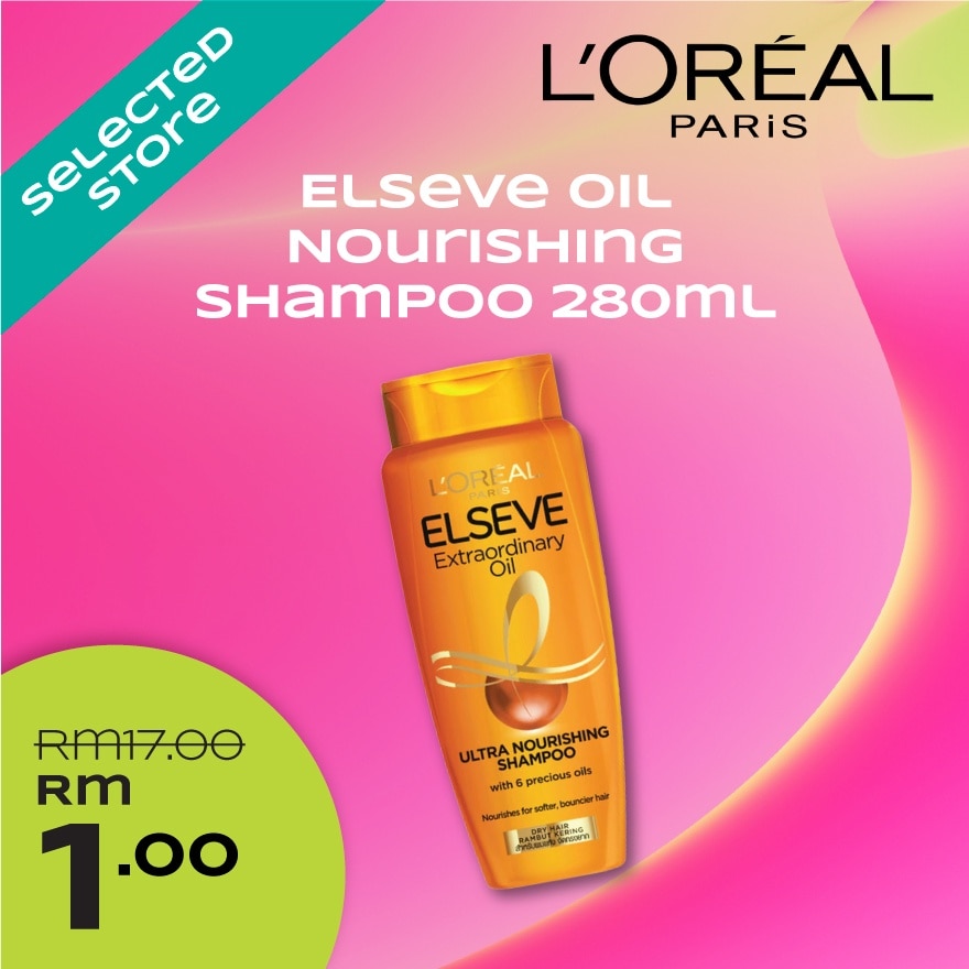 RM1 Deals For L'oreal Paris Elseve Oil Nourishing Shampoo 280ml