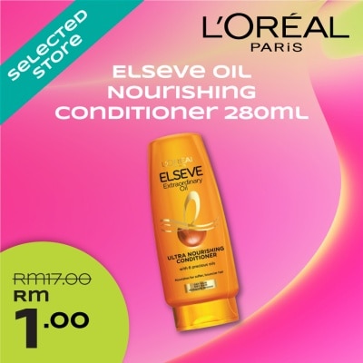 W REWARDS RM1 Deals For L'oreal Paris Elseve Oil Nourishing Conditioner 280ml